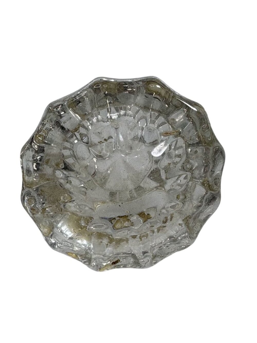 Vintage Clear Glass Fluted Doorknob Replacement With Faceted Design No Hardware - Picture 11 of 11
